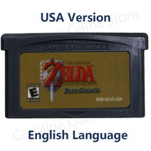 GBA 게임 젤다 시리즈 32 비트 비디오 카트리지 콘솔 메모리 카드 미니시 캡 GBASP NDSL 미국 EUR 버전용 4 검, [04] Four Swords USA
