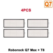 HEPA 필터 샤오미 로보락 Q7 Max + Plus T8 기기 액세서리 메인 사이드 브러시 걸레 천 진공 청소기 부품, CHINA, 4 Filters