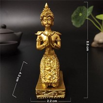 부처님 동상 조각상 골드 태국 부처님 동상 홈 정원 장식 힌두교 명상기도 조각 인형 공예품, 01 8.8 CM