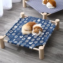 디지펫 원목 강아지 고양이 해먹 침대, 사각해먹형, 고양이 블루