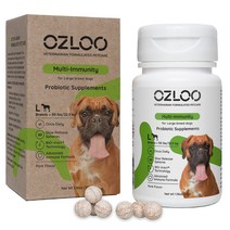 OZLOO 오즐 장활 사프리+ (플러스) for Dog 대형견용 프로바이오틱스 유산균 β-글루칸 비타민 C (60정 2개월분)