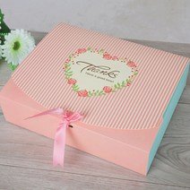 도너츠 마카롱 포장박스 리본 선물상자 대형 10p 25x31cm