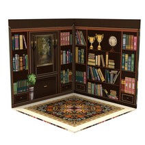 인형 룸박스 벽지 미니어처 오비츠 구관 돌하우스 배경지, 도서관