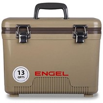 Engel UC13 13쿼트 누출 방지 밀폐 드라이박스 쿨러 및 소형 하드 쉘 런치 박스 남성 및 여성용 아이스 망고, Tan