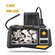 고성능 듀얼 렌즈 카메라 내시경 45 인치 IPS 스크린 HD1080P 85 53 9MM 소형 산업용 보스코프 9 LED IP68 방수 경질 케이블 P80, 05 5.5MM Dual Lens_03 10m