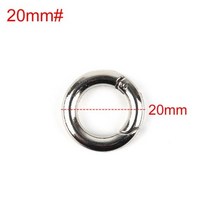 2PCS 봄 후크 Carabiner 라운드 푸시 게이트 스냅 오픈 반지 키 캠핑 등산 액세서리, 20mm