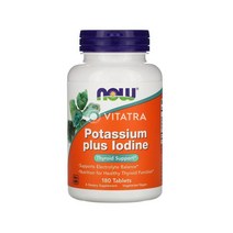 Now Foods 나우푸드 칼륨 플러스 요오드 180정 알긴산나트륨 약들약 고약사