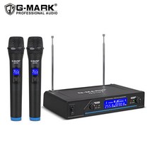 G-MARK G210V 무선 마이크 2 채널 VHF 전문 핸드 파티 가라오케 교회 쇼 회의, CHINA|EU Plug