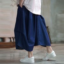 벅시루 여성 쪽집게 볼륨주름 청 스커트