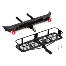 자동차 차량 캐리어 금속 후면 범퍼 백 히치 랙 1:10 rc 크롤러 축 scx10 90046 scx10 iii axi03007 업그레이드 부품, 캐리어가 있는 범퍼