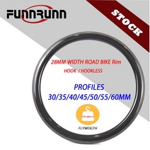 4륜바이크 ATV 산악 농업용 오토바이 FUNNRUNN700C 로드 바이크 카본 림 폭 28mm 30354045505560mm 깊이 후크 없는 튜브리스 부스트 그래블 자전거 휠, 60X28+Standard Weight+HOOKLESS