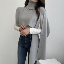 VANANA2 여성용 터틀넥 숄 골지 숄 어깨 니트 머플러