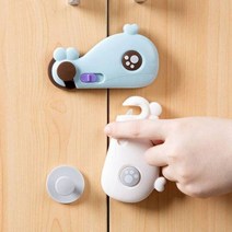 GO2shop GO2shop_ 방문도어스토퍼 보호용품 손가락끼임 문끼임방지 코너잠금이, ★선택* 설치 간편한 귀여운 고래모양 고리형 잠금장치, ★선택* 1.화이트