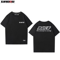 RAYS 일본 레이싱 티셔츠 F1 반팔 타이어 바퀴 휠 프린팅