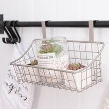 도어훅 주방 철제 걸이형 와이어 바구니, 화이트