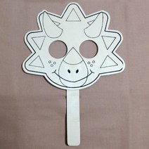 |+HAPPY+|(만들기재료)나무손잡이가면_공룡 10개묶음 나무공예 나무손잡이 어린이집만들기 유치원만들기 만들기수업 만들기재료 방과후만들기 만들기세트|+COMFY+|