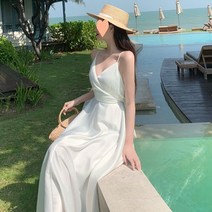 동남아원피스 복고풍 새틴 슬립 원피스 휴양지 바캉스 신혼여행 해외여행 여름옷