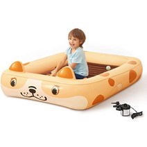 Kids Inflatable Toddler Travel Bed Cartoon Dog Portable Kids Air Mattress Integrated Blow Up Air, 1개