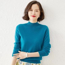 YUEWAN 여성 하프넥 반목 니트