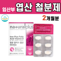 푸마르산 철분 비타민D 철 엽산 비타민b12 비타민d 복합 기능성 철분제 비타민D3 엽산제 건조효모 마그네슘 결정셀룰로스, 1박스