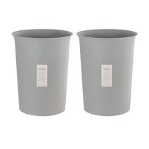 창신리빙 심플 오픈 휴지통 20L 2개세트, 그레이