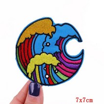 저스트업 레인보우 글자 패치 자수 아이언 온 의류용 DIY 동물 고양이 바느질 아플리케 스티커, [46] PE6725CT