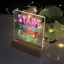 DGITEM LED아크릴조명 DIY 무드등 보드마커 마카펜 네온사인 간판 집들이선물, 아크릴LED조명(기본세트)