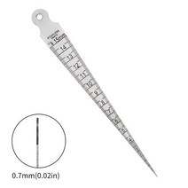 테이퍼 게이지 필러 스테인리스 스틸 갭 홀 측정 도구 양면 웨지 조리개 스케일 1 15mm 1PC, 0.7mm thickness_529023, 01 0.7mm thickness