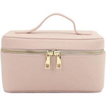 파우치 Forest Oxygen 여성 가죽 트래블 화장실 용품 케이스 가방 휴대용 행잉 메이크업 오거나이저 박스 코스메틱 백 여성용 Color Pink 215X13X12 CM
