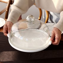 유리 돔 대나무 푸드커버 케익돔 빵 보관함, 1개