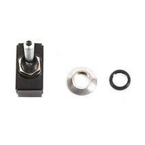 Sierra International TG23000 Satin Chrome Tip On-Off SPST Toggle Switch with Matching Retaining Ring, 1, White/Red