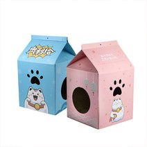고양이 스크래쳐 숨숨집 우유 하우스 박스 스크레쳐 스크레처, 블루