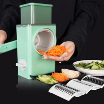 10초 컷 드럼통 회전 채칼 안전 슬라이스 채썰기 만능 칼날 교체 간편세척