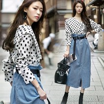 블랙 도트 빅카라 블라우스 유퀴즈 박보영 스타일 땡땡이 블라우스 패션