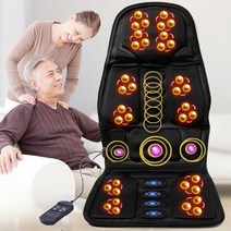 마사지의자 마사지베드 마사지기계 소형안마의자 8가지 모드 마사지 좌석 쿠션 진동 의자 목 요추 전신 자, 01 Black_04 미국 플러그, 미국 플러그