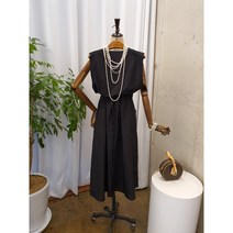 [봄신상 무배] 포핑 스트링 레이어드 포켓 브이넥 민소매 원피스