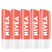 니베아 립케어 립밤 4.8g, 피치 샤인, 5개
