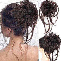 하이유니 잔머리 똥머리 밴드 헤어피스, 1개, 브라운블랙