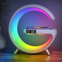 아이폰도킹스피커 도킹 블루투스 충전 스피커 LED 앱 제어 RGB 야간 조명 무드 램프 디지털 알람 시계 스, 02 White_01 US Plug