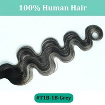 다크 브라운 웨이브 클립 인 헤어 익스텐션 10 개 160g 트리플 웨프트 바디 웨이브 레미 클립 실제 인모 익스텐션 풀 헤드 클립, T1B-1B-Grey, 20 inches_10Pcs 160G