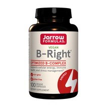 자로우 포뮬라 Jarrow Formulas B-Right 100 식물성 캡슐, 1, 100정