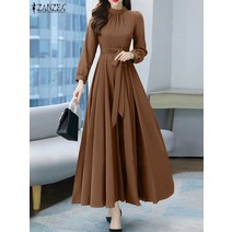 휴양지 원피스 키작녀 2023 우아한 여성 드레스 봄 긴 소매 맥시 선드레스 로브 캐주얼 카프탄 A라인 파티 오버사이즈