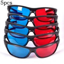 3D안경 영화감상 AR VR 스마트 클립 패션 블랙 프레임 플라스틱 범용 3D 안경/Oculos/레드 블루 시안 유리, 한개옵션0