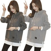 쉬블림로브 여성용 봄 가을 레이어드ST 후드티 2개