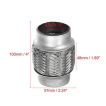 가변배기 자동차 머플러 마후라 매니폴드 XAutohaux 51mm 스테인레스 스틸 자동차 머플러 배기 유연한 파이, 03 51x48x100mm