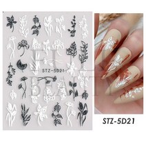 1 pc 디자인 손톱 장식 네일 접착제 손톱 장식 슬라이더 접착제 네일 데칼 SASW5D, STZ5D21