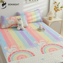 복나이트 쿨매트 냉감패드 침대매트 패밀리여름침대쿨패드 여름이불면패드 쿨링매트, 150*200cm, 무지개 토끼