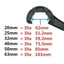 계량기동파방지 배관청소 환기구 에어컨 배수 플라스틱 워터 파이프 퀵 밸브 커넥터 PP 튜브 볼 액세서리, 03 Wrench_04 Pipe 40mm