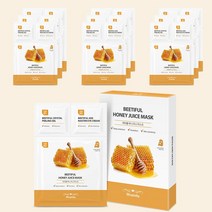 비플89 비티풀 허니주스 주름 탄력 영양 보습 3스텝 마스크팩 10매 1팩
