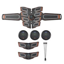 EMS 복부 근육 자극 트레이너 USB 충전식 슬리밍 마사지기 + 3 컨트롤러 ABS 복부 마사지, Orange, 1.